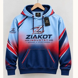 Sudadera con Capucha Deportiva de Moda, Color Degradado Rosa, Morado y Negro, Cosida a Medida por Ziakot Industry, Venta al Por Mayor Directa - Product Image 3