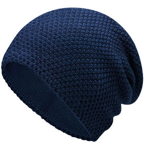 Unisex Knitted Beanie Hat Solid Black 100% Acrylic Handmade <b>Winter</b> <b>Cap</b> Casual Style Adult 56-58CM - Product Image 4