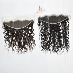 Extensions de cheveux humains 13*4 Frontal Braiding 100% non traités, ondulation profonde, cheveux vierges indiens de temple, couleur naturelle noire, pour femmes, pour revendeurs - Product Image 5