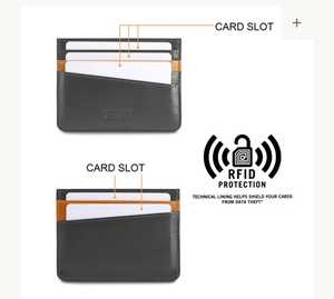 ASHIPO Genuine Leather Minimalist <b>Card</b> Holder RFID Protected Credit <b>Card</b> Storage No Closure Black - Product Image 1