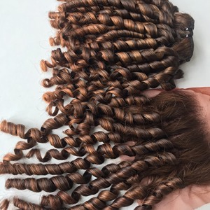 Natural Black Virgin Pixie Curly Super Double Drawn Raw Vietnamita Pelucas de cabello para mujeres negras Extensiones de cabello humano - Product Image 5