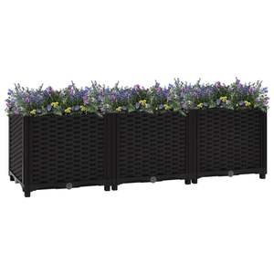 Bac à fleurs surélevé en polypropylène noir durable 47,2x15,7x15,0 pouces pour fleurs et plantes - Product Image 1