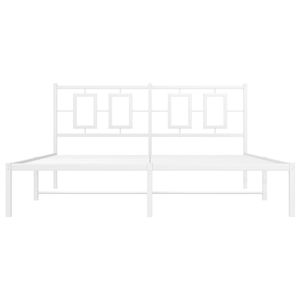โครงเตียงเหล็กสีขาวทรงสี่เหลี่ยม ดีไซน์ทันสมัย เตียงโลหะสมัยใหม่ - Product Image 5