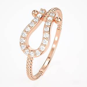 High Quality Solid 925 Sterling <b>Silver</b> 14K Gold Plated Zircon Prong Setting Horseshoe Christian Cowgirl Gifted <b>Ring</b> Fine Jewelry - Product Image 2