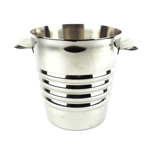 Cubo de hielo de aluminio con acabado plateado de lujo, con asas de anillo, enfriador de vino grande hecho a mano para hoteles, restaurantes y fiestas - Product Image 5