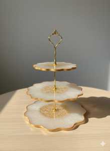 Soporte de servir de resina hecho a mano con varios niveles |   Base para pastel de resina epoxi |   Individual y personalizado |   Exclusivo soporte para servir, NUEVOS PORTA TARTAS - Product Image 4