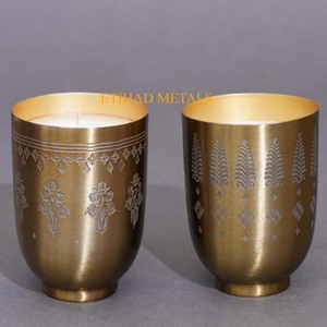 Portavelas decorativos de metal, portavelas aromáticos Dance of Frondescence, votivos de hierro dorados hechos a mano. - Product Image 1