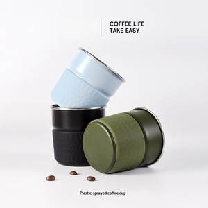 Tasse à café de camping haut de gamme, tasse à café thermolaquée, tasse en acier inoxydable résistante à la chaleur pour l'extérieur, tasse portable pour l'extérieur - Product Image 4