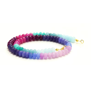 Magnifique collier de perles rondes lisses en quartz coloré, 7-8 mm, bijoux en pierres précieuses de quartz multicolores. - Product Image 1