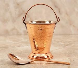 Heavy Gauge Copper Ice Bucket Beverage Cooler with Stainless Steel Insert for Wine Bottles Champagne and Cocktails for Home Use - Product Image 3