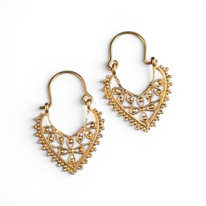 Pendientes de latón con mandala de diseño exagerado para mujer, a la moda, al por mayor, precio económico - Product Image 3