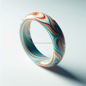 Brazalete ligero adornado con diamantes para mujer, elegante forma de luna con elaborados adornos étnicos, regalo - Product Image 4