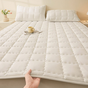 Surmatelas matelassé en coton et plumes de qualité hôtelière, avec coussin de protection, pour lit double - Product Image 5