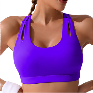 Women's Yellow <b>Halter</b> Sports <b>Bra</b> <b>Neck</b> Cut-Out Design Medium Support Yoga Breathable Spandex Polyester - Product Image 3
