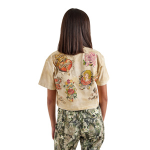 Heavyweight High Quality 100% Cotton Acid Wash Summer Casual Vintage Women's T-Shirt Screen Printed <b>Rhinestone</b> Breathable Quick - Product Image 2