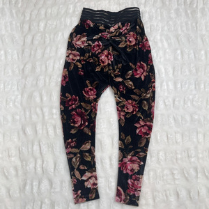 Cute Booty <b>Women</b> Lounge Roses Suede Unique Baggy Leggings <b>Harem</b> Trousers <b>Pants</b> - Product Image 1