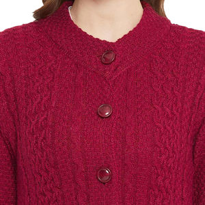 Suéter de Punto Trenzado para Mujer, Personalizado al por Mayor, Cómodo, de Manga Larga, Suave y Ligero, para Otoño e Invierno, Informal, con Botones, Tipo Cárdigan - Product Image 4