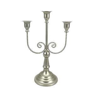 Candélabre en métal argenté à 3 bras pour centre de table, mariage, fête, décoration intérieure, support de bougie décoratif, fournisseur - Product Image 3