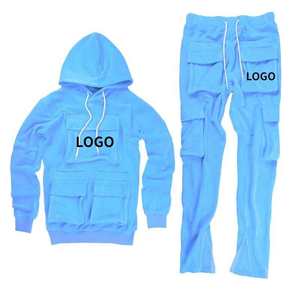 Premium Quality Winter Streetwear Fleece 2-Piece Set Men's <b>Cargo</b> Pullover Hoodie & Long <b>Pants</b> Breathable <b>Jogging</b> Suit - Product Image 4