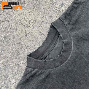Camisetas de corte holgado con logo personalizado, 250 g/m², lavado ácido, estilo vintage, de alto gramaje, para hombre, venta al por mayor de fábrica - Product Image 2