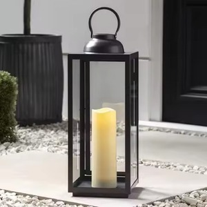 <b>Silver</b> Metal <b>Lantern</b> Decorative Candle Holder Home Garden Wedding Event Restaurant Hotel Patio Outdoor Decor - Product Image 2