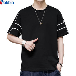 Meilleur fabricant de t-shirts pour hommes grande taille personnalisables à manches courtes, coupe classique, été, demi-manches, devant en soie/coton respirant - Product Image 3