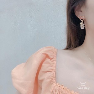Pendientes Colgantes de Plata S925 Populares con 3-4 Perlas de Agua Dulce con Diseño en Forma de Uva, Agujas para Orejas, Accesorio Elegante y Moderno - Product Image 4
