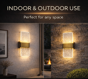 CG-005G-2 Outdoor/Indoor LED Wall Lamp with Sparkling <b>Light</b> Effect Acrylic <b>Shade</b> - Product Image 5