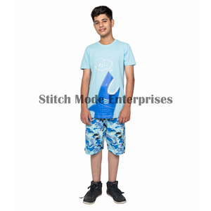 Conjunto de Camiseta y Pantalones Cortos para Niños, Algodón, Verano, Camuflaje, 2 Piezas - Product Image 4