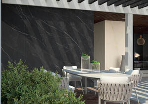 Mármol Negro Moderno y Lujoso de 1620x3240mm, Piedra Sinterizada Italiana de 5/12mm, Revestimiento de Pared Personalizado Calacatta Negro, Encimera, Protector de Salpicaduras - Product Image 4