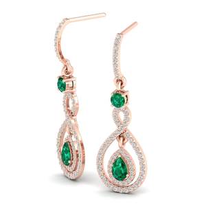 Boucles d'oreilles pendantes REYES exquises en argent sterling 925 avec moissanite VVS, émeraude de haute qualité, bijoux fins et précieux - Product Image 3