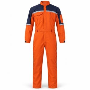 Overol de Trabajo Reflectante para Hombre, Traje de Mantenimiento con Bolsillo con Cierre en el Pecho, Puños Ajustables, Logotipo Personalizado, Manga Larga, Uniforme de Reparación - Product Image 4