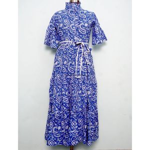 เดรสยาวทรงเอไลน์ลายดอกไม้ งานแฮนด์เมดสไตล์วินเทจ ผ้าฝ้าย 100% เบาสบาย เหมาะสำหรับฤดูร้อน วันหยุด เดินชายหาด งานเลี้ยงสังสรรค์ลำลอง - Product Image 3