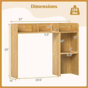 Scrivania in Legno Ingegnerizzato Beige con Libreria Superiore Compatibile con Monitor 27FT/68.58cm, Kit Anti-ribaltamento, Dimensioni 93.98x25.40x73.66cm - Product Image 3