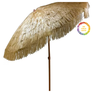 Sombrilla de hojas de palma de estilo tropical para sombra en exteriores, diseñada para complejos turísticos, bares de playa, piscinas y espacios al aire libre relajantes. - Product Image 4
