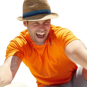 Camiseta de Algodón y Poliéster para Hombre, Lisa, con Logotipo Bordado Personalizado, Fabricante Mayorista - Product Image 4