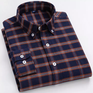 Chemise de travail à manches longues pour homme, coupe classique, couleur unie, tissu tissé 100% coton, vert, vêtements décontractés - Product Image 4