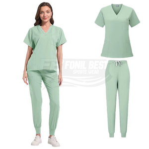 Nuevo Conjunto de Uniformes Médicos de Alta Calidad, Pantalones Deportivos Elásticos en Cuatro Direcciones, Unisex, de Lona y Spandex, Colores Personalizables - Product Image 3