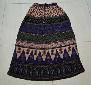 Ấn Độ dân tộc Hoa maxi dài bagru Crinkle broomstick <span class=keywords><strong>GYPSY</strong></span> váy cho phụ nữ Boho Hippie Retro GC-AP-1453 - Product Image 4