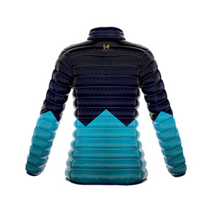Veste matelassée pour femme en toile imperméable, respirante et coupe-vent avec fermeture éclair, impression numérique personnalisée, automne-hiver - Product Image 6