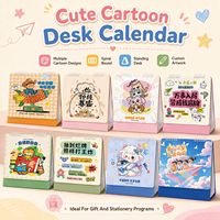 Calendrier de bureau 2027, dessin animé, animaux mignons illustrés, calendrier de table, reliure spirale, logo personnalisé, cadeau d'entreprise, vente en gros