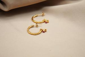 Pendientes de Aro de Plata de Ley 925 con Rubí Hechos a Mano, Joyería Minimalista, Regalo Elegante para Ella, Día de la Madre - Product Image 3