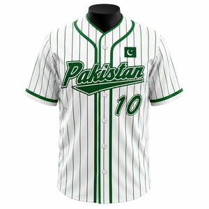Maillot de baseball personnalisé à rayures fines de qualité supérieure, uniforme d'équipe personnalisé, vente en gros d'usine - Product Image 1