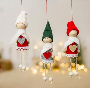 Nordic Noel <b>Wooden</b> Christmas Doll Figurines Scandinavian Holiday Decor for <b>Mantel</b> <b>Shelf</b> Display and Seasonal Gifts - Product Image 6