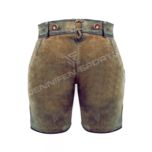 Costume Lederhosen bavarois pour femme de haute qualité, brodé, respirant, marron antique, 100% daim de vache véritable - Product Image 4