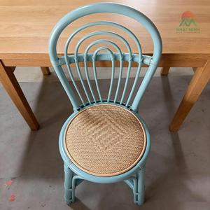 Cómodas Sillas Infantiles de Ratán Azul Pastel, Lindas Sillas de Madera de Ratán Natural para Niños, Decoración para Fiestas Infantiles, Muebles y Accesorios - Product Image 3