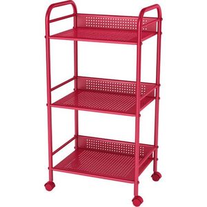 Modern <b>Rolling</b> Metal Kitchen Trolley With Spacious Storage Shelves And Easy Cleaning Stainless Steel Surface - Product Image 2