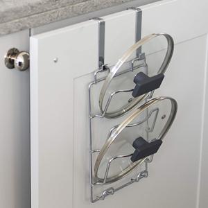Étagère murale moderne à 6 niveaux pour couvercles de casseroles, en fer, pour rangement de cuisine, réglable, étanche, option de perçage, montage facile - Product Image 4