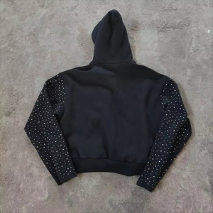 DIGGA CREATIONS Survêtement unisexe noir à capuche en polyester/coton avec cordon de serrage, séchage rapide, respirant, décontracté, pour le jogging, avec poches latérales - Product Image 5