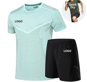 Men's Sportswear Quick Dry Short Sleeve Sports Running Shorts Suit Gym Wear Basketball Squash Soccer Tracksuit <b>Sets</b> - Product Image 5